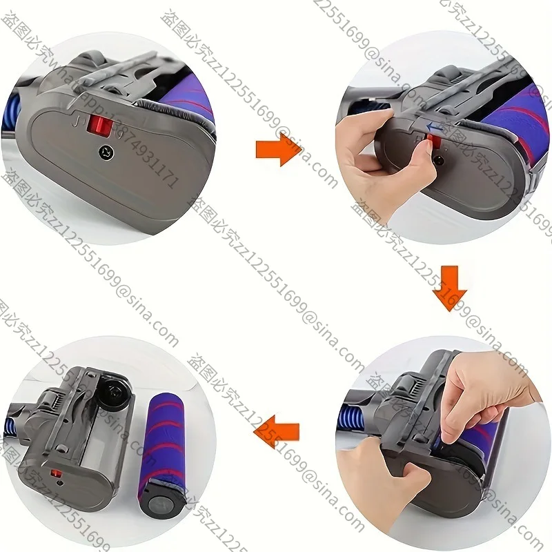 For Dyson Vacuum Cleaner Accessories, Electric Floor Brush Head Soft Fleece Brush DC58/59/61/62/74