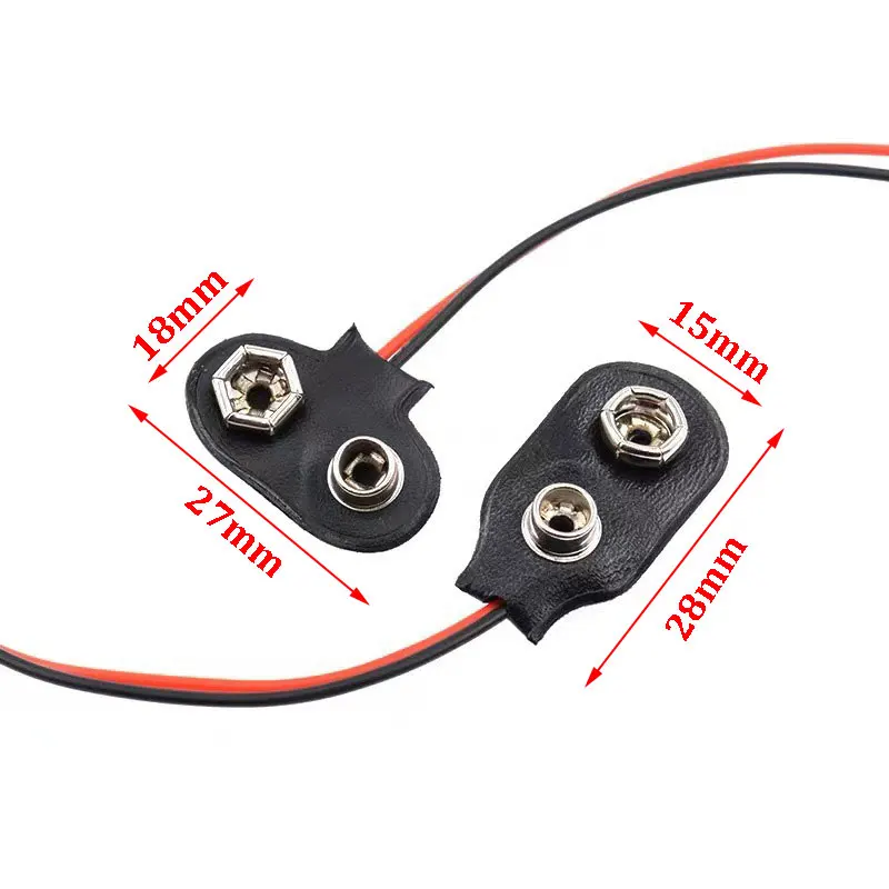 9V Battery Connector Power Clips DC Jack Male Female Alligator Snap Adapter Wire Holder Cable With PH2.0/XH2.54 wire