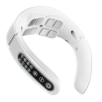 Electric Neck Massager 15 Gears 6 Modes Cervical Spine Massager 8-Head USB Charging Vibration Pulse with Heating for Home Office