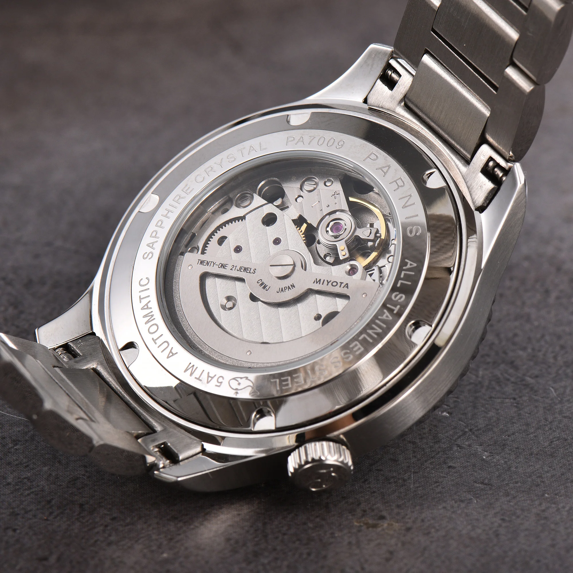 Повседневные механические мужские часы Parnis с серебряным корпусом 41 мм с сапфировым стеклом Miyota 8215, автоматические мужские водонепроницаемые часы reloj hombre