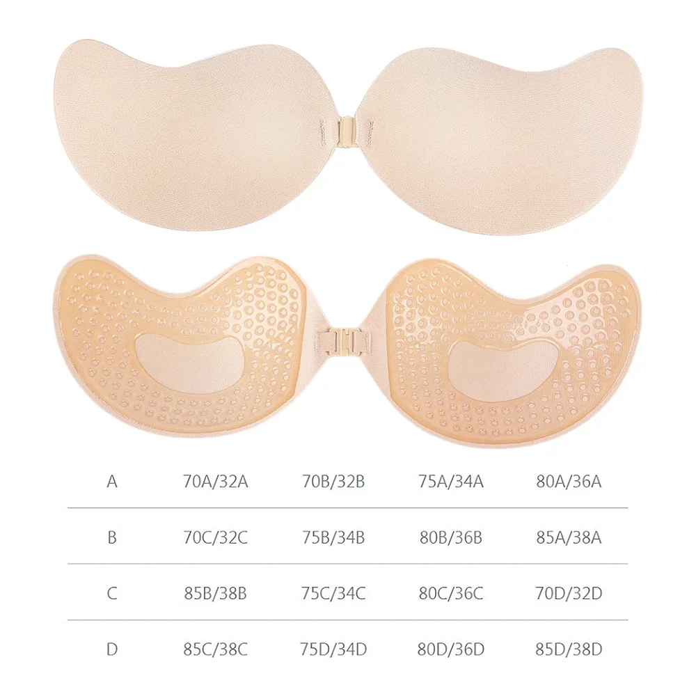 1/2 pz invisibile senza spalline adesivo Stick reggiseno senza spalline Push Up donna Lingerie Seamless Silicone copricapezzoli Bralette intimo