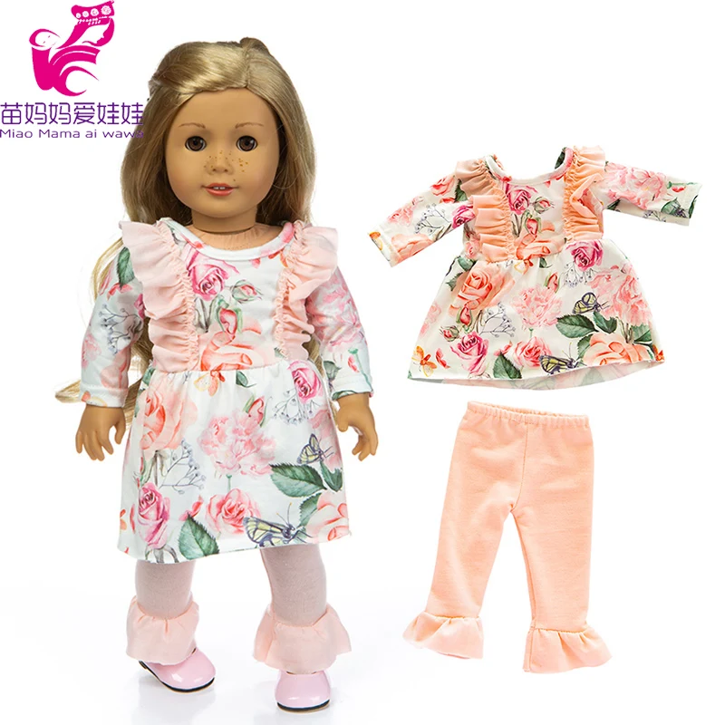 Doll Party Lace Dress Fit for 43cm Born Baby Doll Clothes 18 Inch American Og 45cm Girl Doll Clothes Outfit