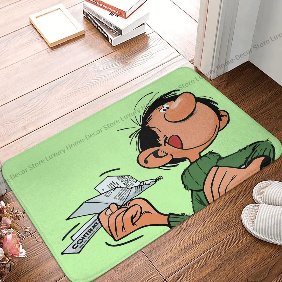 Gaston Lagaffe Non-slip Doormat Goof Paper Plane Bath Bedroom Mat Prayer Carpet Indoor Modern Decor