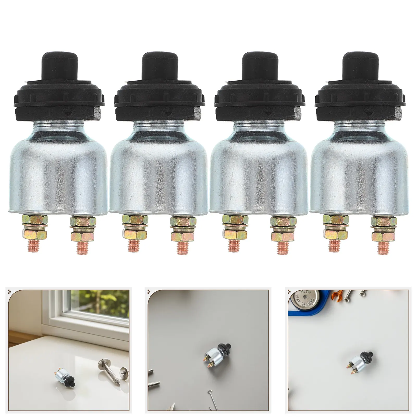 

10Pcs Ignition Switch Starter Button Universal Car Push Start Button Heavy Duty Weather Resistant for Tractor Forklift Truck