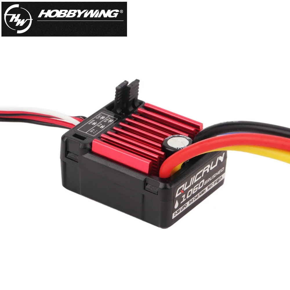 HobbyWing-controlador de velocidad electrónico cepillado QuicRun 1060 ESC 60A ESC para coche teledirigido 1:10, impermeable, para coche teledirigido