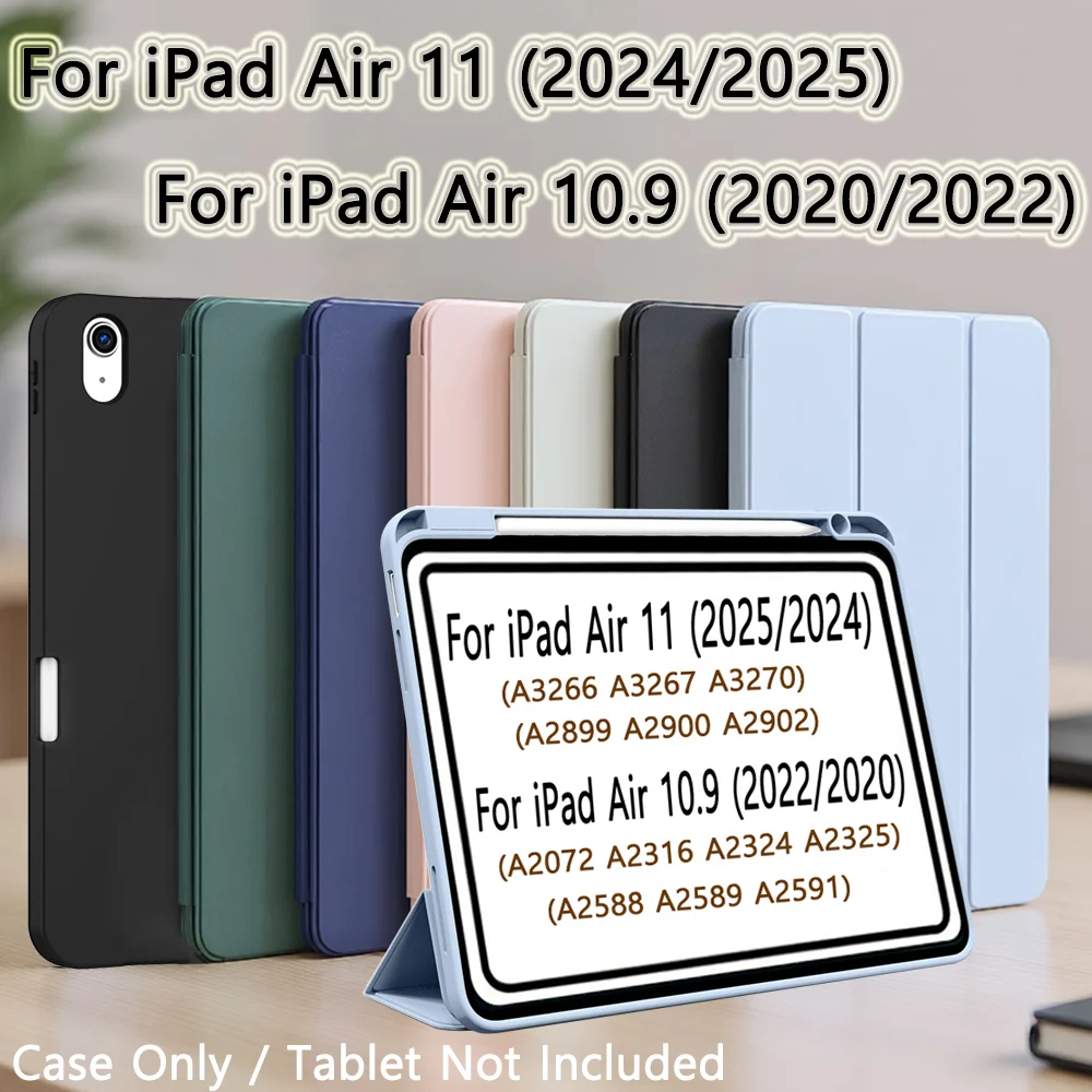 

For iPad Air 11 7th/6th Generation (M3/M2) 2025/2024, for iPad Air 5th/4th Generation 10.9 2022/2020 with Pencil Holder