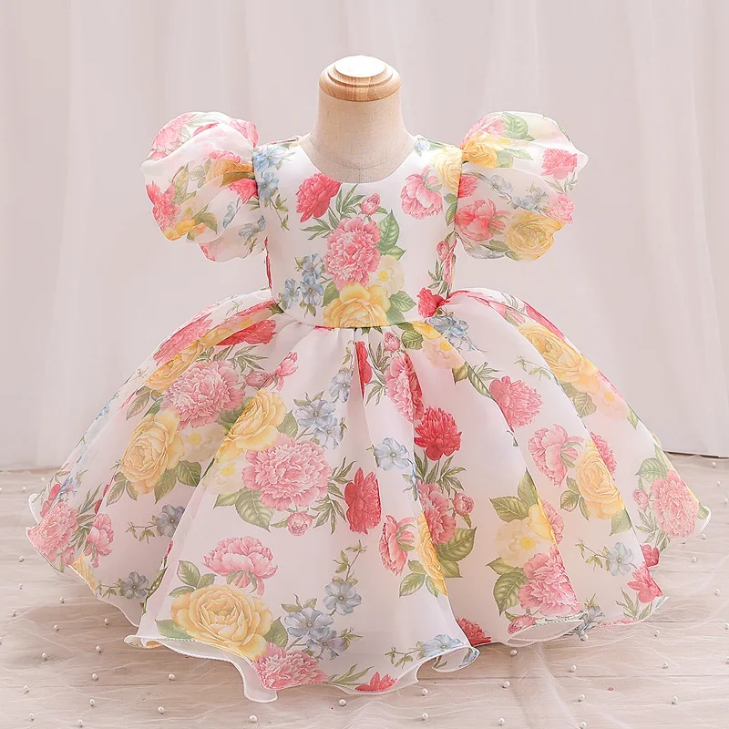 Kinder ball Abendkleid Hochzeit Geburtstags feier ein Jahr Prinzessin Kleid Lolita Piano Walk Show Performance Kleid Blumen mädchen