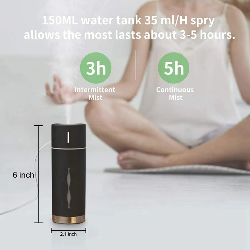 Pessoal fresco Umidificador Névoa, Super Silencioso, Desligamento Automático, Quarto, Escritório, Viagem, Carro, 1 pc