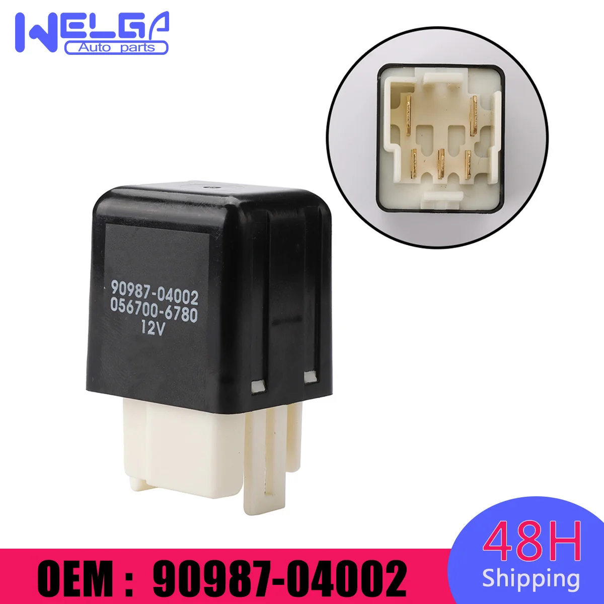 

12V 5Pin Main Blower Motor Relay 90987-04002 056700-6780 For Toyota Camry Corolla Land Cruiser For Lexus Car Relays 9098704002