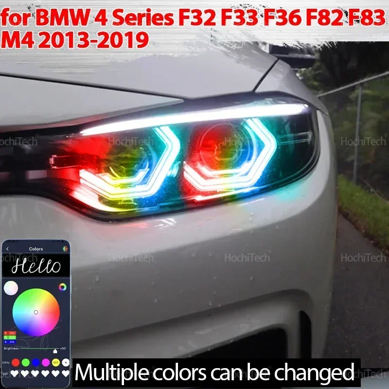 

For BMW 4 Series F32 F33 F36 F82 F83 M4 2013-2019 420i 428i 430i 435i 440i M4 Style Dynamic LED Ring Angel Eyes Turn signal Ring