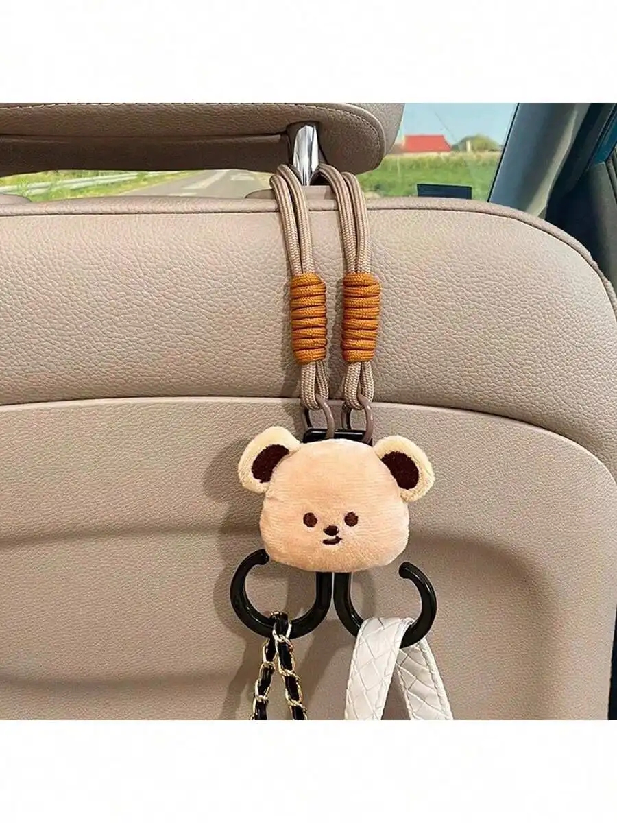 Ganchos para colgar en el respaldo del asiento del coche, ganchos de doble cabezal para bolsos y maletas, accesorio interior para coche, práctico colgador para reposacabezas, 1 ud.