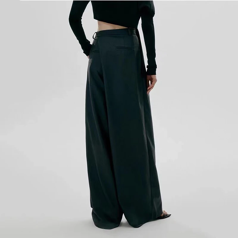 Women's high-waisted wide-legged pants, casual loose trailing pants, fashionable versatile pants, fall, new, 2024, y2k