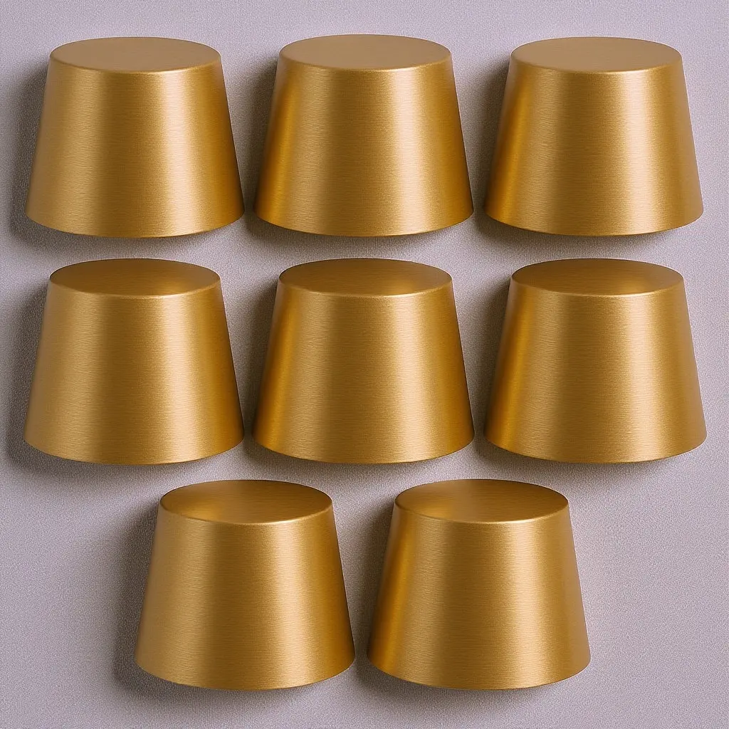 8Pcs Wooden Brass Conical Feet Pads For For Home Accessories Jewelry Maker Box Cutting Boards Serving Trays