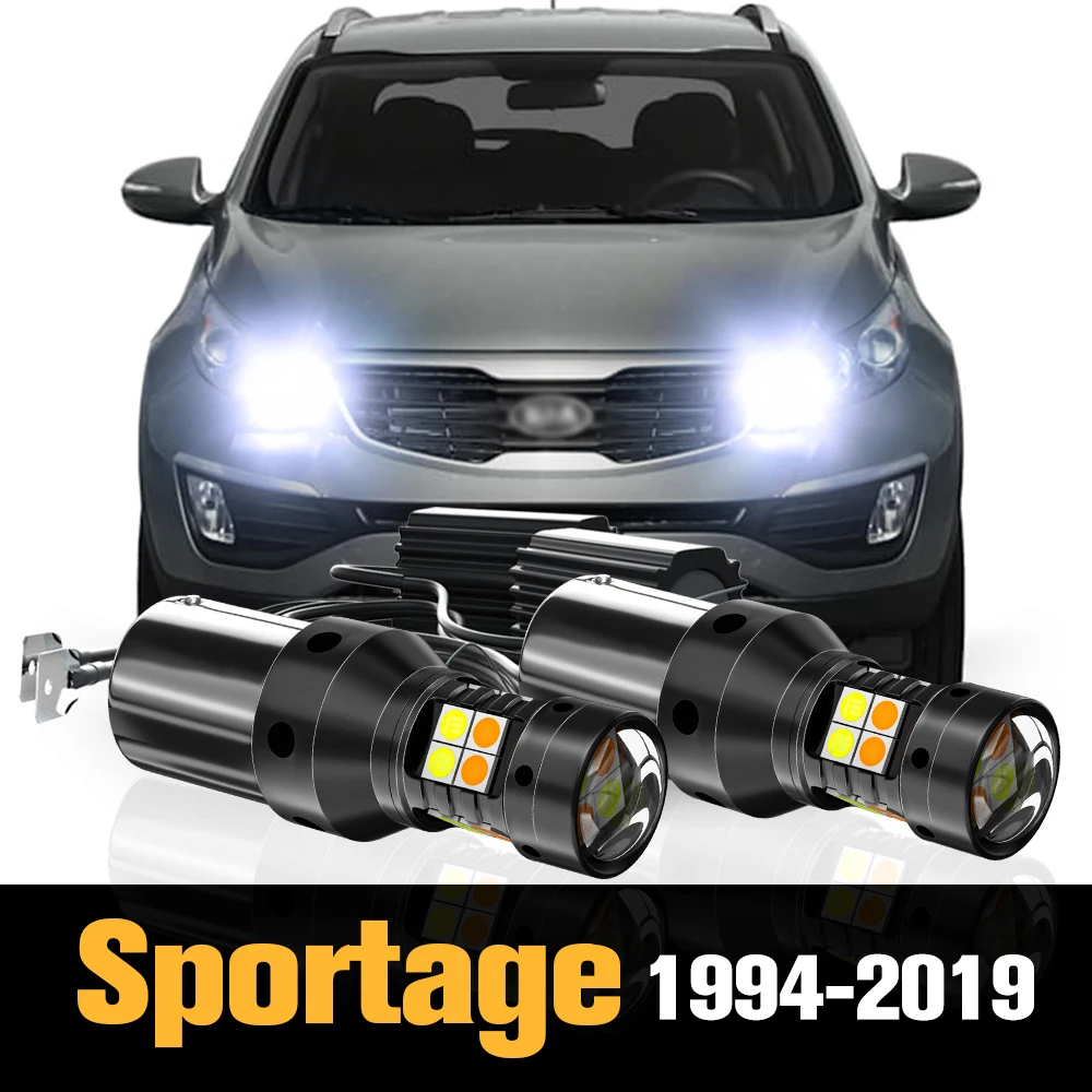 

2x Canbus LED Dual Mode Turn Signal+Daytime Running Light DRL Accessories For Kia Sportage 1 2 3 4 1994-2019 2012 2013 2014 2015