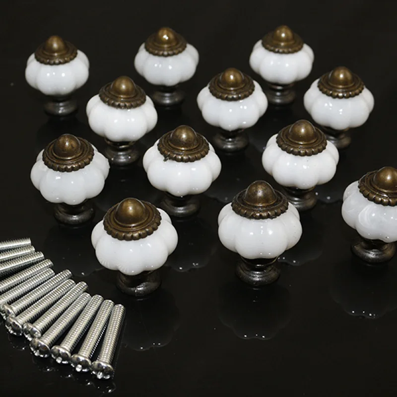 12 قطعة مقابض أدراج السيراميك مقابض سحب أجهزة خزانة المطبخ السرير الجدول يسحب اكسسوارات أثاث مقابض خزانة الملابس