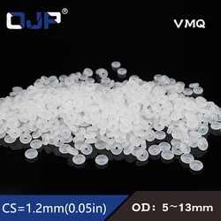 10PCS/Lot White Silicone O Ring CS1.2mm Thickness OD5/5.5/6/6.5/7/8/9/10/11/12/13*1.2mm VMQ Seal Rubber Gasket