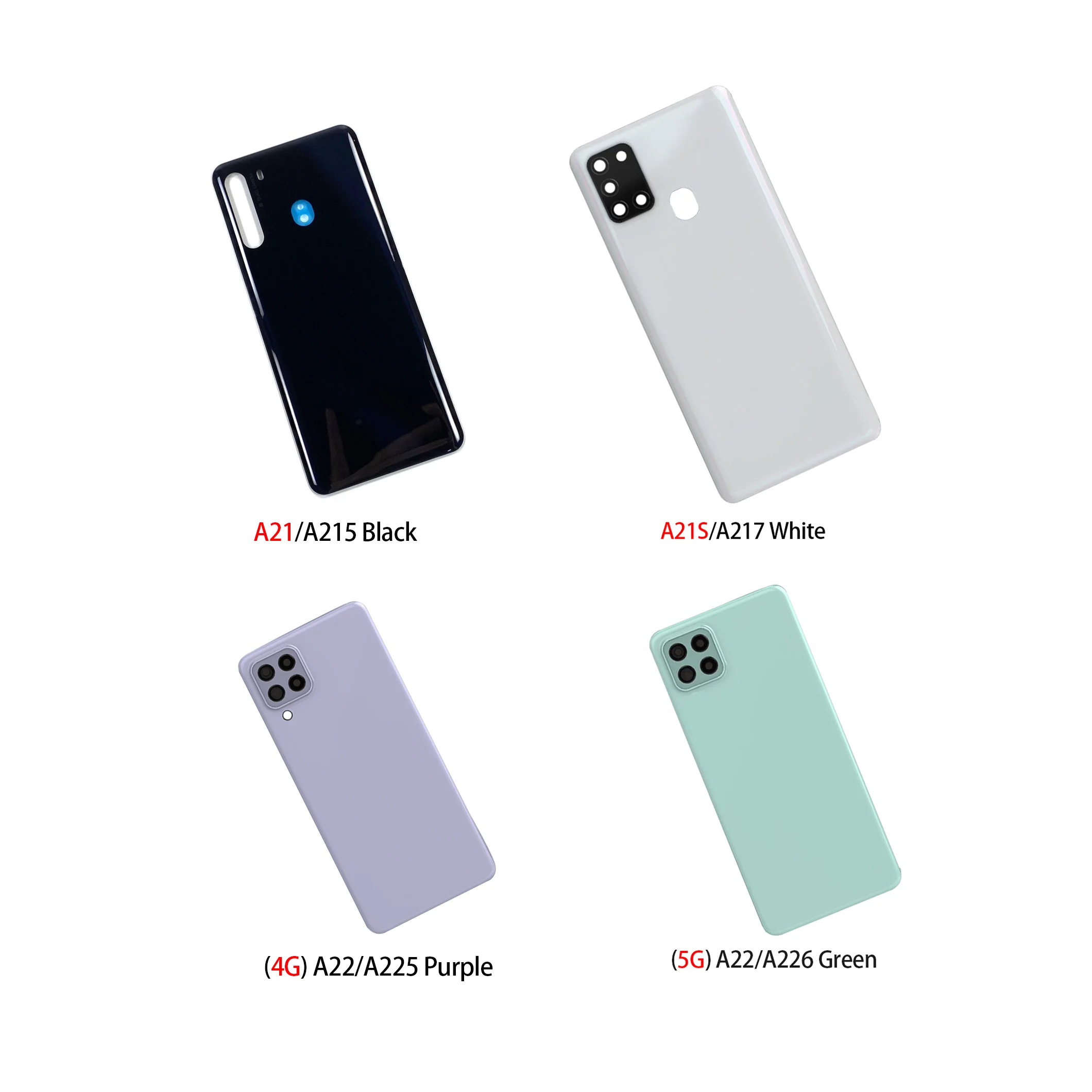 

For Samsung Galaxy A21 A215 A21S A217 A22 A225 4G A226 5G Rear Case Housing Battery Back Cover Button Camera Lens Cover