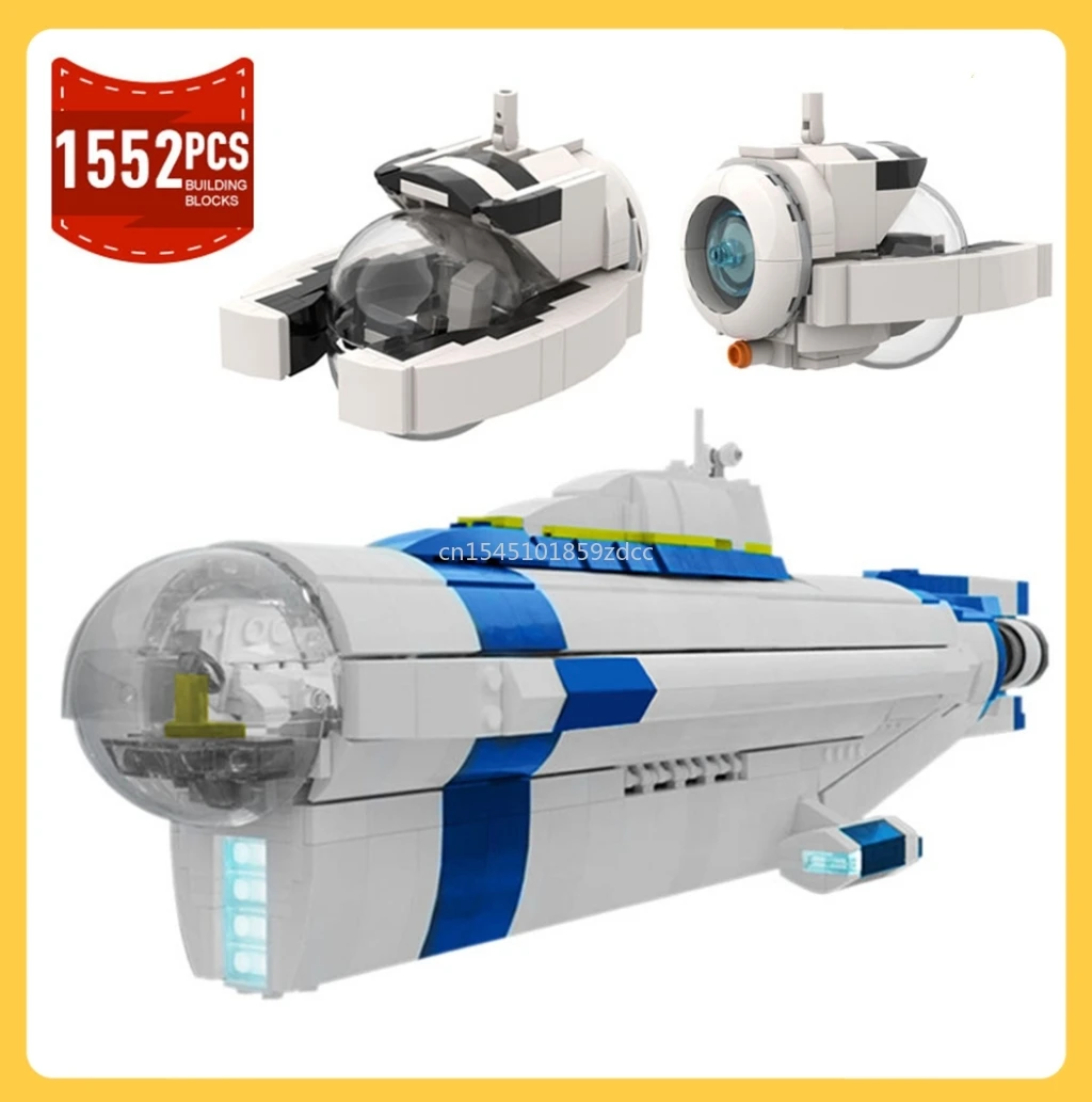 MOC Subnauticaed Cyclops Submarine Building Block Set Deep Diving Sailing Seamoth Warship Bricks DIY Bricks Toys Xmas Gift