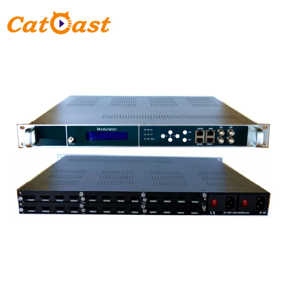 24 Channels HD Video Encoder Modulator to 16 DVB-T/ISDB-T RF Modulator IPTV live streaming multicast