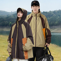 CHRLCK Unisex Waterproof Hiking Jacket Windproof Camping Windbreaker Hooded Men Fashion Splicing Fishing Trekking Coats Women