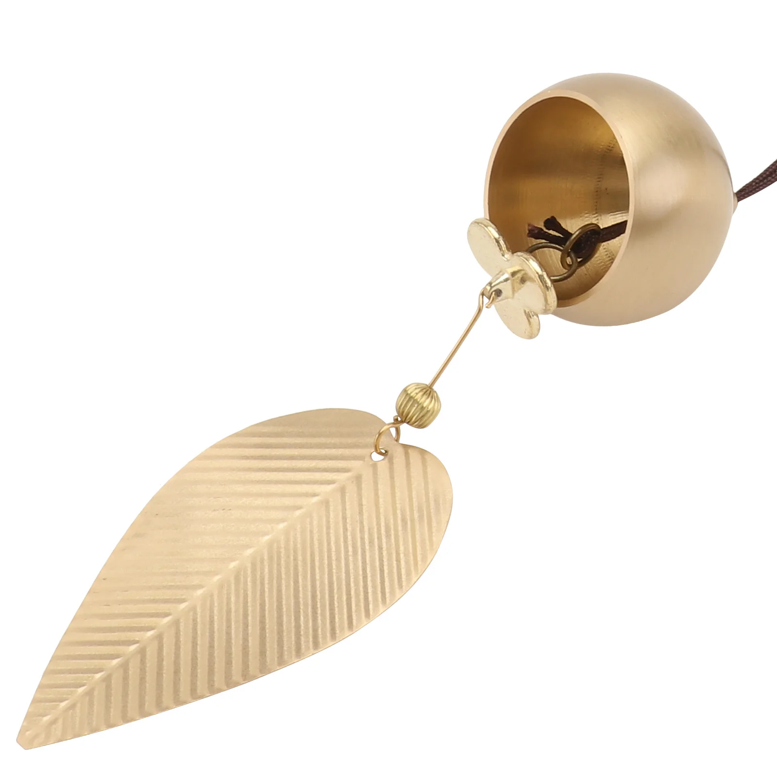 1 stks koperen blad windbel vintage retro metalen windgong hanger huis tuin decoratie fengshui hangende bel