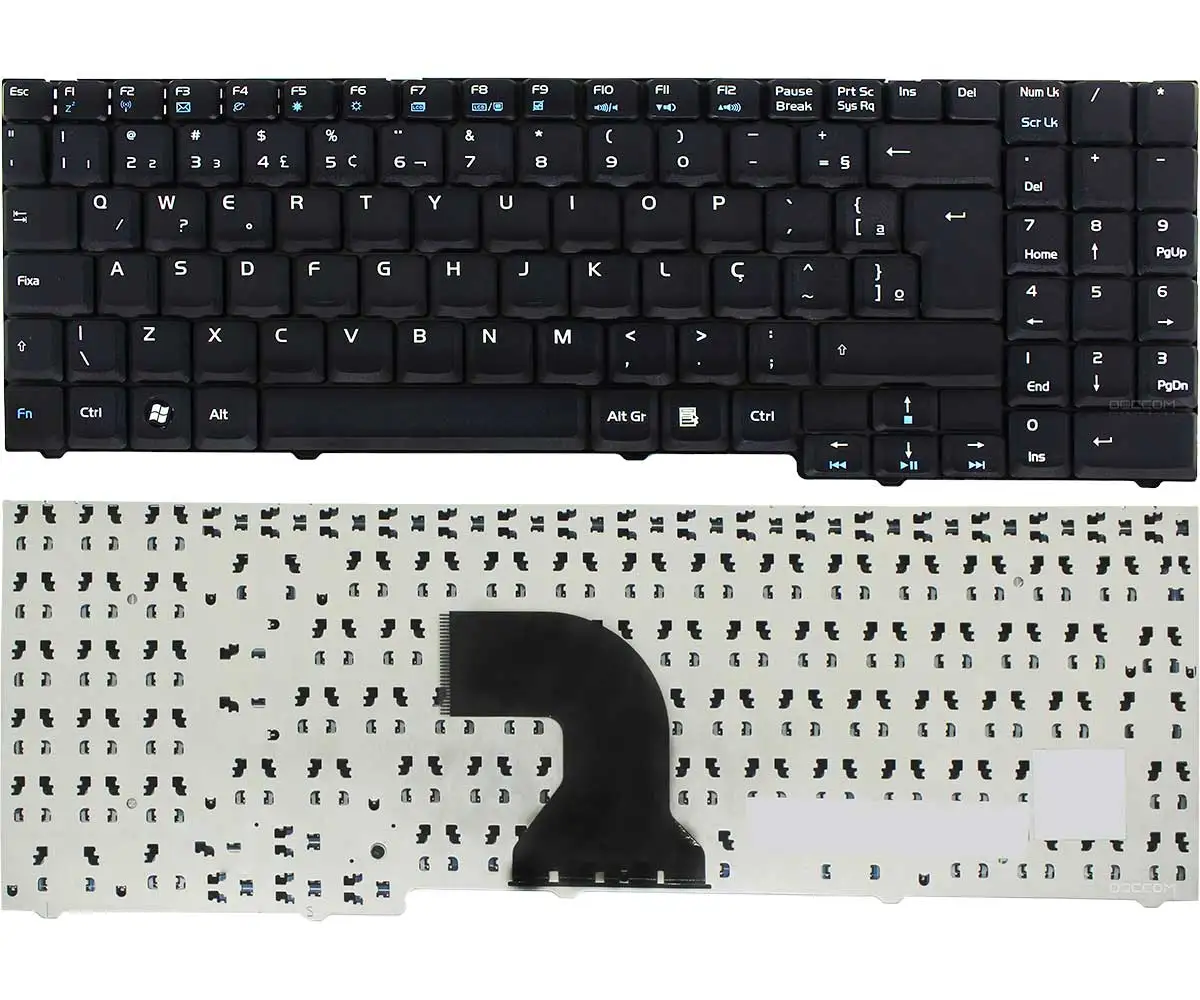 Compatible Keyboard Notebook Philco Phn15 Mp-03756pa-528b 0kn0-v01br0209 Phn15006 Layout BR Black