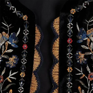 Stickerei Lantejoulas Velvet Lesting, vielseitige Weste, lässige Mode, neu, Herbst 6 Hauptverkäufe mit Helligkeit - №4