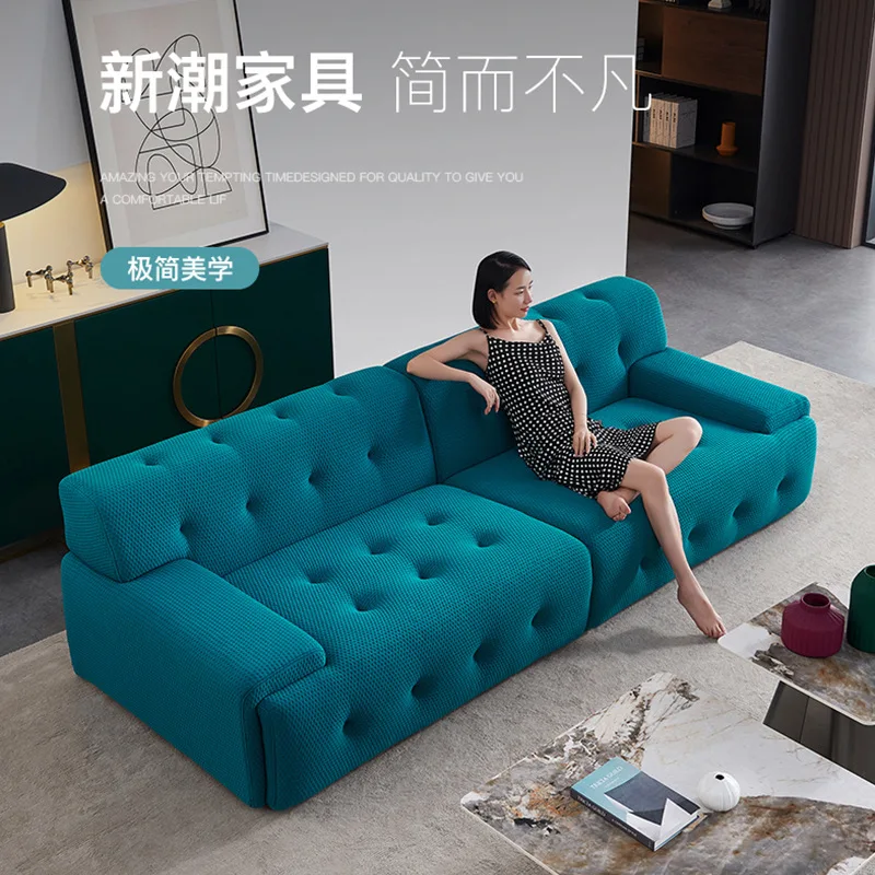 

Italian Minimalist Rochburg Fabric Sofa Modern Simple Size Apartment Designer Sofa Living Room Sofa Internet Celebrity