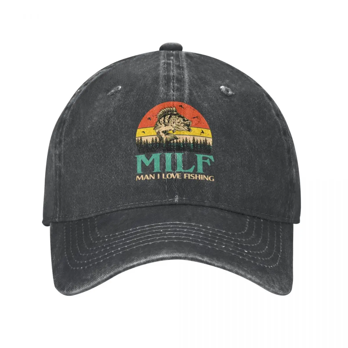 MILF Multicolor Hat Peaked Women's Cap Man I Love Fishing Fishermen Personalized Visor Protection Hats