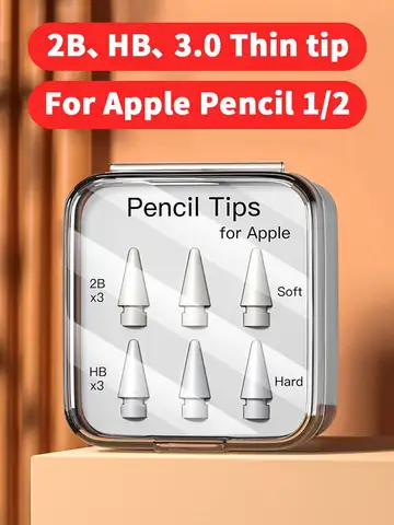 Pencil Tip For Apple Pencil Nib 3/6 Pcs Double Layer 2B HB Thin Soft Hard Replacements Tip For Apple Pencil 1st 2nd Generation