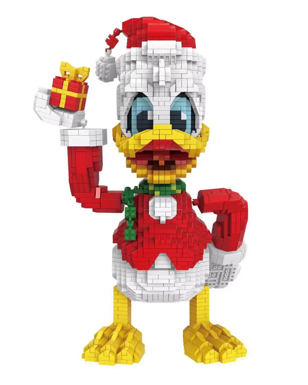 Disney Donald Duck Micro Blocks Christmas Mickey Mouse Figures Cartoon DIY Model Mini Bricks 3D Puzzle Toys For Kids Santa Gift