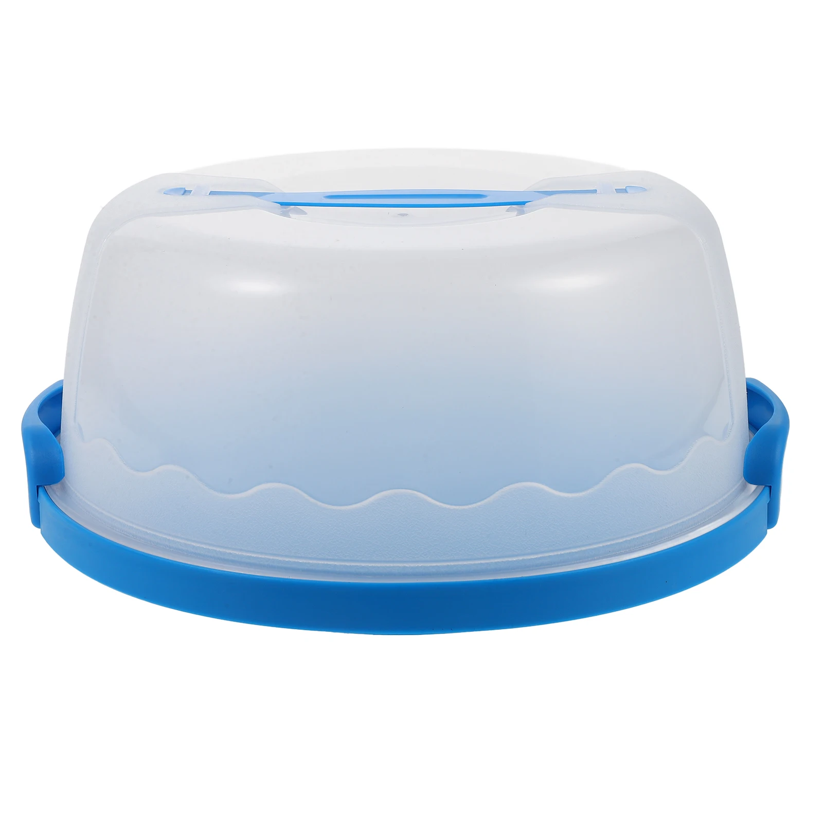 

6 inch to 8 inch Reusable Plastic Cake Preservation Box Blue Round Carrier Handheld Case Portable Dessert Container Travel