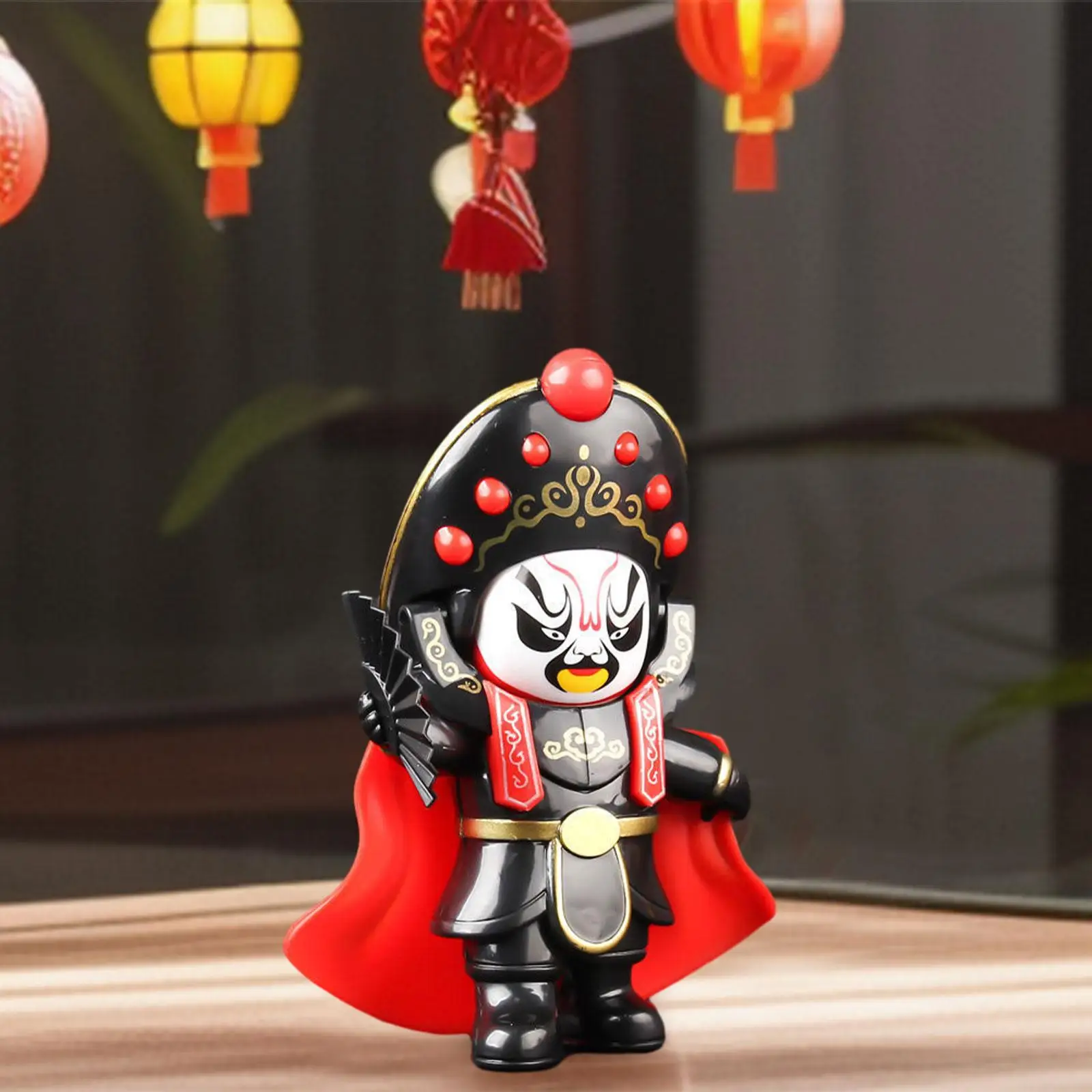 Chinese Opera Doll Statue Book Shelf Decor Sichuan Opera Face Changing Doll for (Four Random Faces) Souvenir Gifts Kids Adults