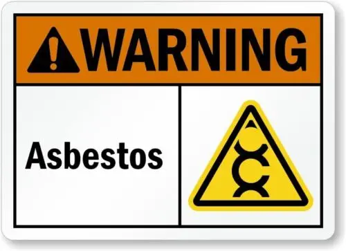 Asbestos Ansi Warning Aluminum Weatherproof 12