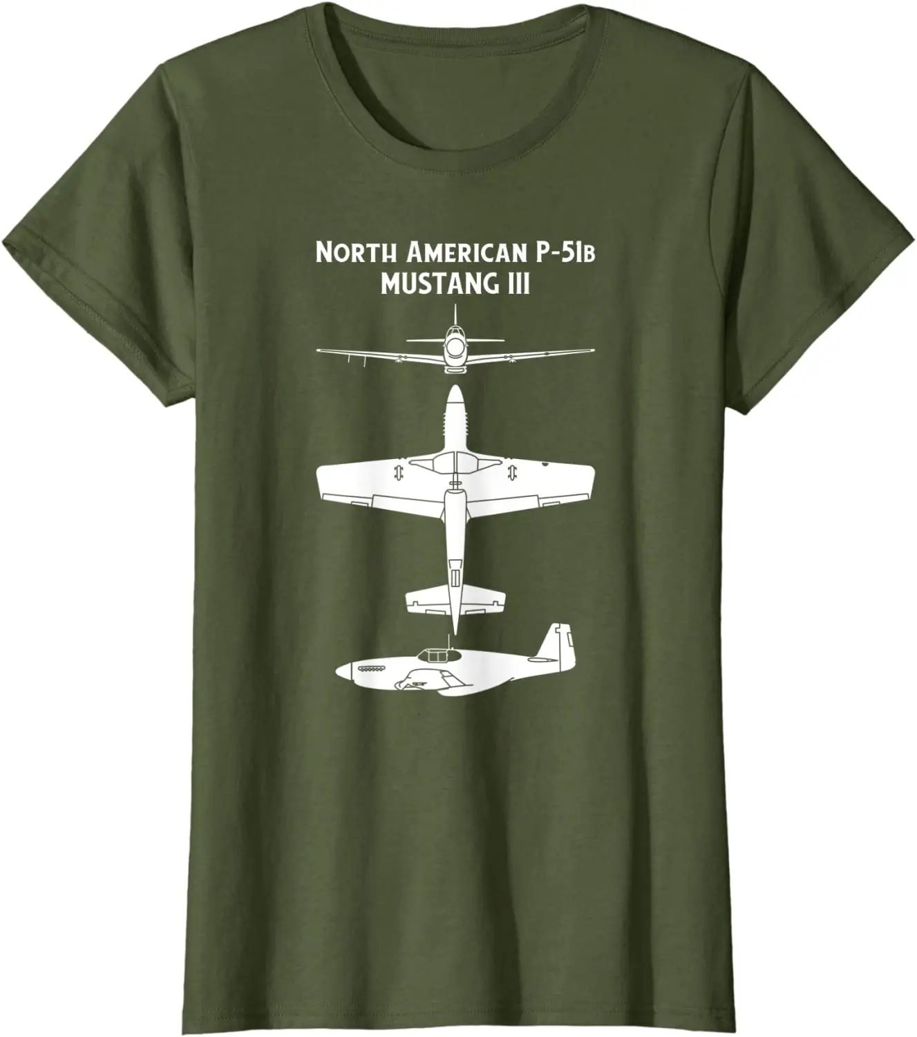 North American Aviation P-51 B Mustang III WWII Plane Men T-Shirt Short  Casual 100% Cotton Shirts