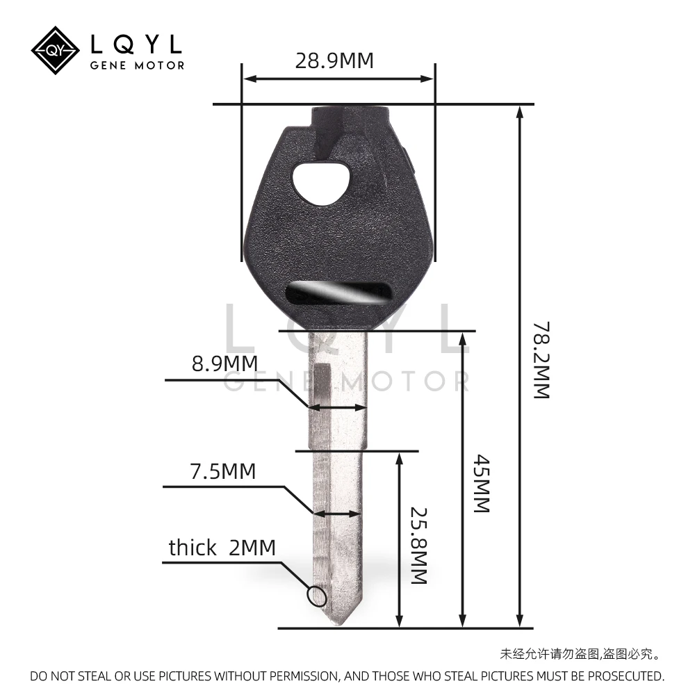 Llave negra de repuesto para SUZUKI, cerradura antirrobo magnética AN250 AN400 AN650 Burgman Sj50 V125S V50 AG50 60Single V125G, 6 uds.