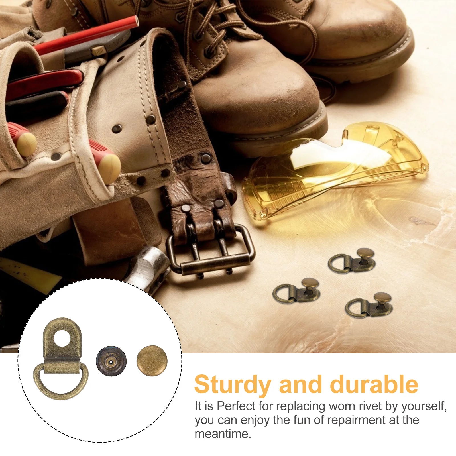 

30Sets Detachable Buttons for Shoes and Bags Eco Friendly Lightweight Easy Install Decorative Metal Fasteners Handbag Button