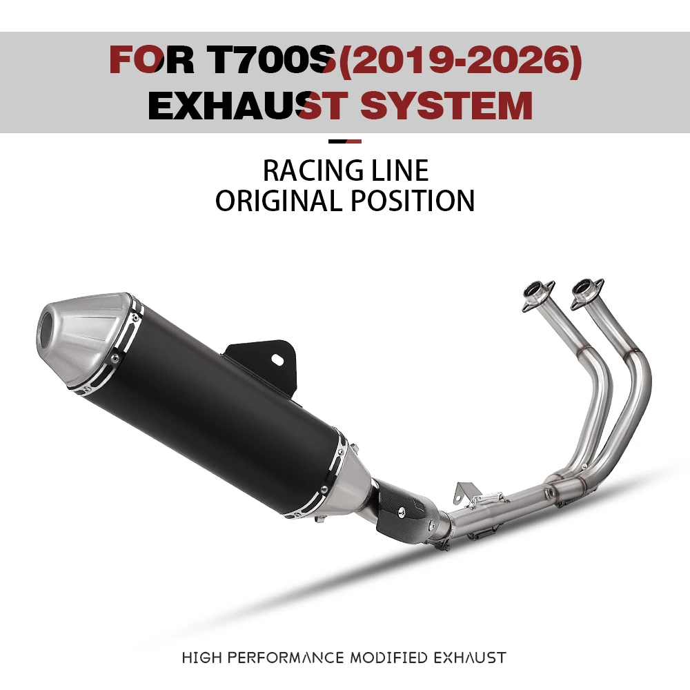 

For T7 T700 Tenere 700 2019-2026 Exhaust System Motorcycle Escape Headers Tube Slip on Line Muffler with DB Killer