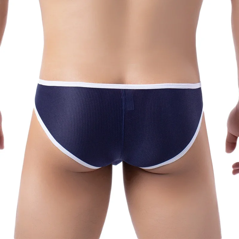 مثير ملابس داخلية للرجال ملخصات منخفضة الارتفاع Underpant شبكة عالية شوكة تنفس الصيف السراويل calzoncillos Hombre زلة ملخصات الملابس الداخلية