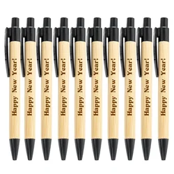 Canetas esferográficas personalizadas de bambu, caneta de papelaria, material de escritório, logotipo personalizado, negócios, batista, presente de feriado, 10-100 peças