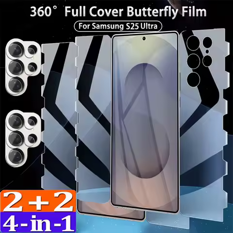 4IN1 Butterfly Hydrogel Film For Samsung Galaxy S25 S24 S23 S22 S21 S20 Ultra Plus Screen Protector For Samsung S21 S20 FE Film
