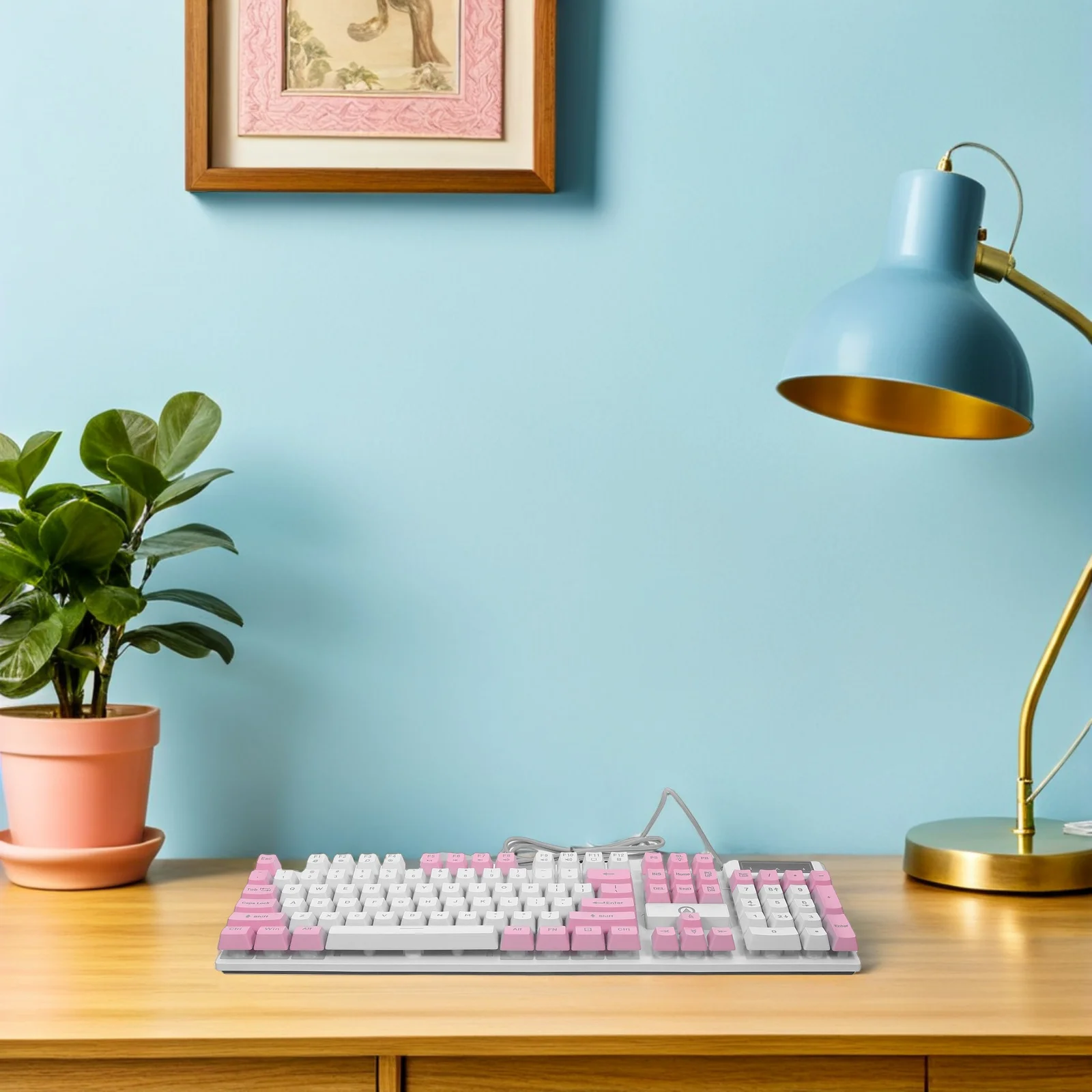 

Игровая клавиатура RGB, 104 клавиши, эргономичная офисная электронная USB-клавиатура, полноразмерная клавиатура с подсветкой, подвесные колпачки, износостойкие, высокие