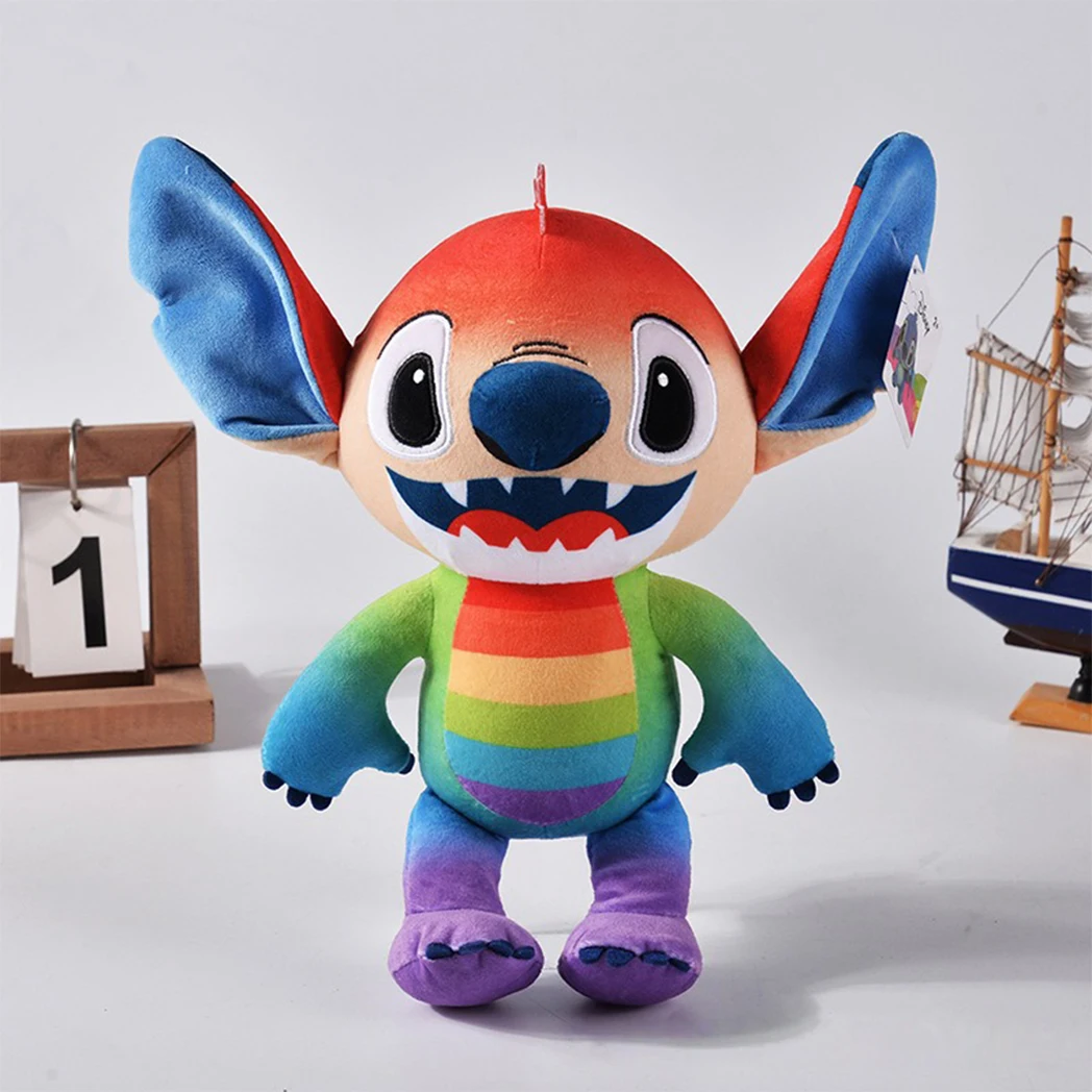 

20Cm New Disney Stitch Plush Toys Gradual Change Of Rainbow Colors Exquisite Doll Cute Cartoon Children Christmas Birthday Gift