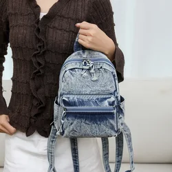 Personalized Denim Backpack For Women Simple And Casual Small Backpack For College Students Male Backpack Trend Travel Bag