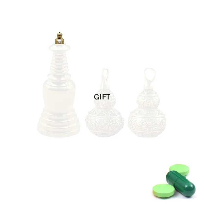 Brass Gourd Urn Jar Pendant Calabash Keychain Jewelry Waterproof Pill Box Medicine Case Container Bottle Locket Necklac