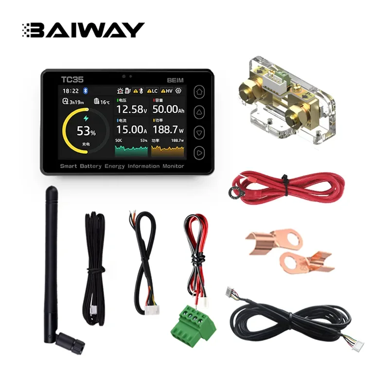 for BW-TC35 8-80V 100A Universal RV Forklift Car Battery Monitor Charge Discharge Voltage Capacity Indicator Tester