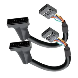 2PCS Internal USB 3.0 19-Pin To USB 2.0 9-Pin Converter Female-Male Connector Extension Cable for Desktop Motherboard Adapter