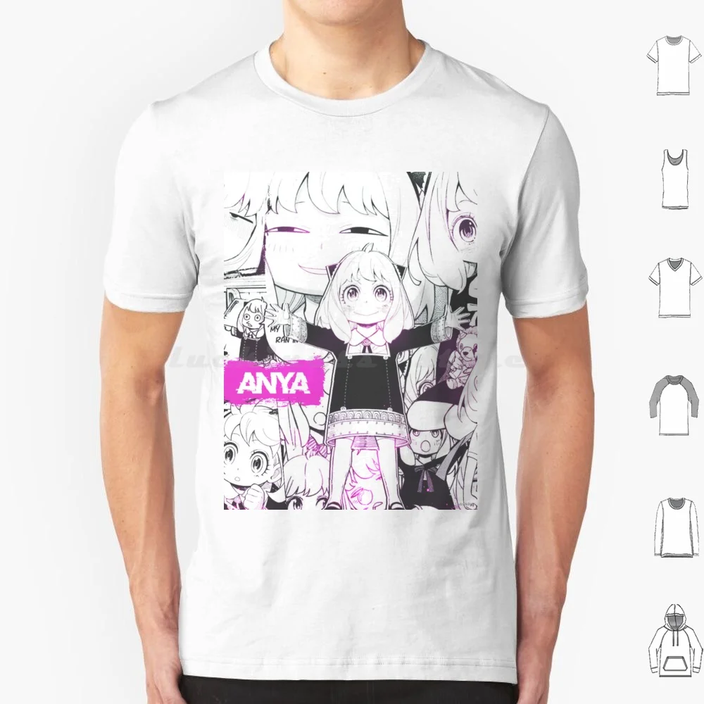 Anya! T Shirt 6Xl Cotton Cool Tee Multiple Anya Faces Cute Anya Forger Anya Twilight Yor Forger Spies X Family Pink Telepath