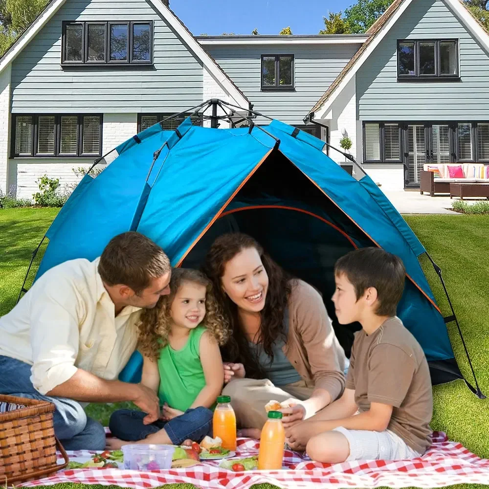 Automatic Tent 3-4 Person Camping Tent,Easy Instant Setup Protable Backpacking for Sun Shelter,Travelling,Hiking Camping Tent