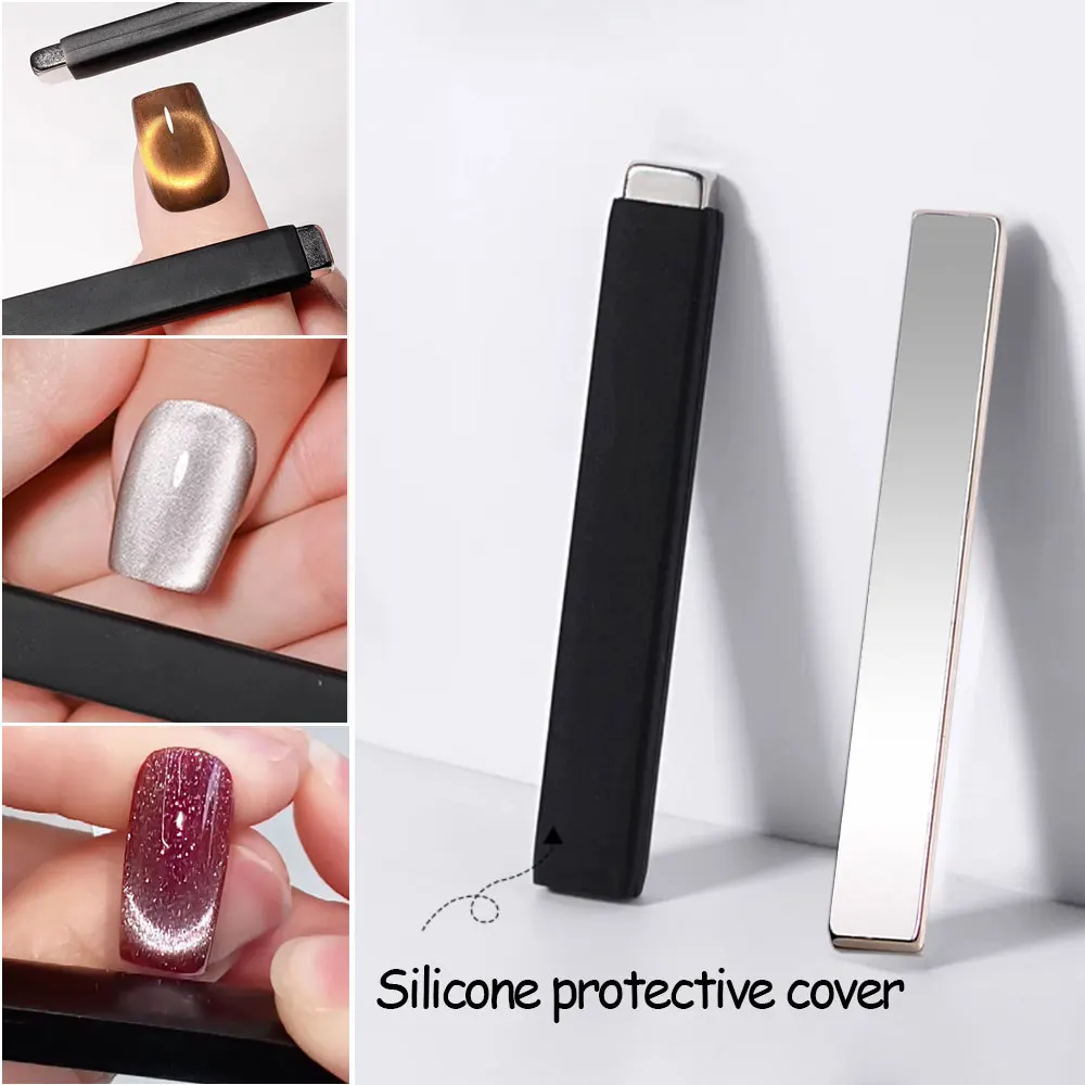 Strong Cat Eye Gel Nail Polish Magnetic Stick 6mm Large Size Magnet Tools Multi-Function Magnet Stick with Protective Silicone C